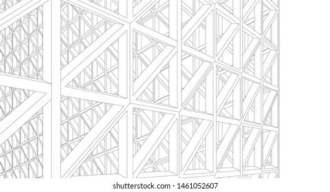 
geometric grid abstract 3d illustration
