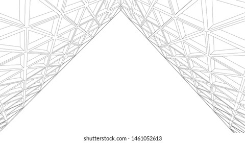 
geometric grid abstract 3d illustration