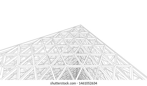 
geometric grid abstract 3d illustration