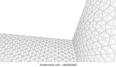 
geometric grid abstract 3d illustration