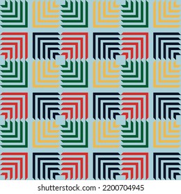 Geometric grid arrows seamless pattern. Stylish modern background. Simple repeated decorative design. Retro motif. Ethnical textile print.