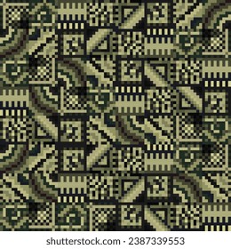 Geometric grid background Modern colorful abstract multicolored texture Seamless pattern pixel art style