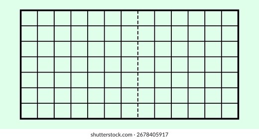 Grade geométrica com linha pontilhada sobre fundo claro.