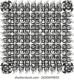 Geometric grid icon. Square mesh pattern. Abstract matrix Vector. Repeating tile design.