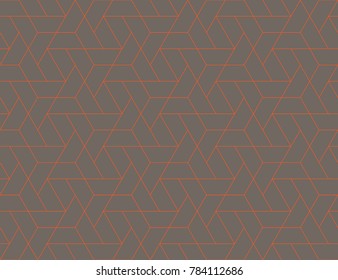 Geometric grid with intricate hexagonal and triangular shapes seamless pattern design, repeating background for web and print purposes