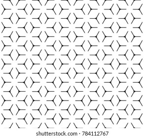 Geometric grid with intricate hexagonal and triangular shapes seamless pattern design, repeating background for web and print purposes