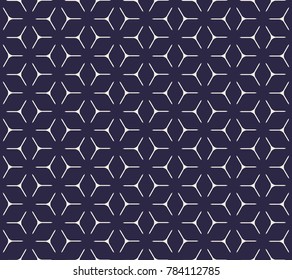 Geometric grid with intricate hexagonal and triangular shapes seamless pattern design, repeating background for web and print purposes