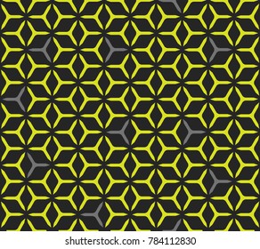 Geometric grid with intricate hexagonal and triangular shapes seamless pattern design, repeating background for web and print purposes