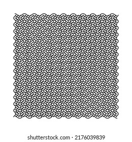Geometric grid, mesh with irregular wavy, waving, zigzag lines vector illustration