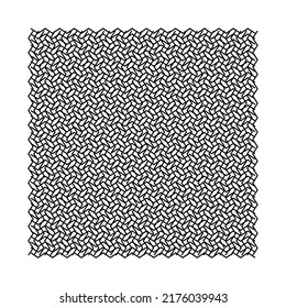 Geometric grid, mesh with irregular wavy, waving, zigzag lines vector illustration