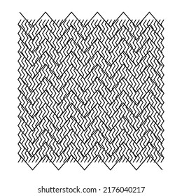 Cuadrícula geométrica, malla con ondulación irregular, ondulación, zigzag líneas ilustración vectorial