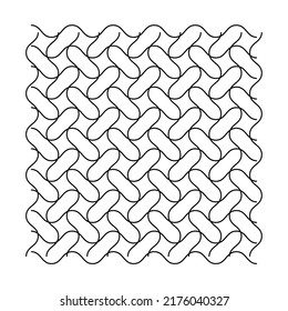 Geometric grid, mesh with irregular wavy, waving, zigzag lines vector illustration