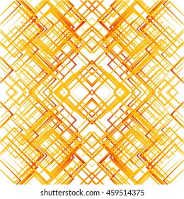 Geometric grid, mesh seamlessly repeatable pattern. Monochrome reticulate, grating, grille abstract texture