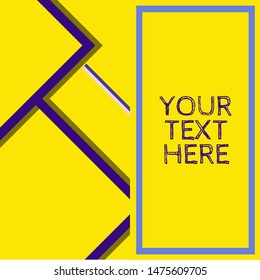 Geometric grid pattern in bright yellow & navy