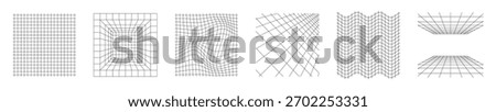 Geometric grid patterns, flat vector illustration with abstract, line art designs