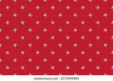 Geometric of grid of regular pattern. Design mandalas white on red. Design print for illustration, textile, fashion, sticker, wallpaper, background. Set 10