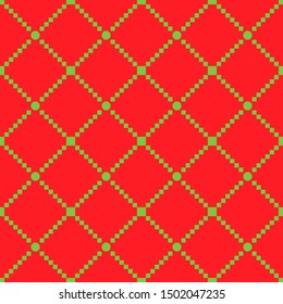 Geometric Grid Seamless Pattern Christmas Theme Color. Separate Layer Easy to Edit.