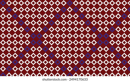 Geometric grid, square grid, dark red background, alternating white and blue patterns.