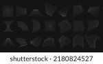 Geometric grids set. White lattice shapes with warp and distortion digital ornament for design and web vector presentation