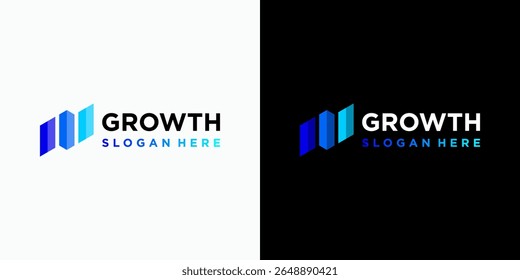 Diseño geométrico del logotipo del Vector de la tabla de crecimiento con estilo moderno, simple, limpio y abstracto. Icono para negocios, inversión y marca personal.