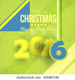 Geometric Grunge Background 2016 Happy New Year Design