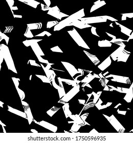 Geometric Grunge style. Abstract pattern. Background. Brush pattern. White and black vector.