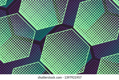 Geometric Halftone cube light background pattern. Vector illustration for a Party flyer  design template  business web banner or poster