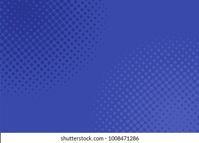 Geometric halftone dot pattern background - vector graphic design from blue circles.
