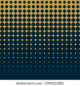 Geometric Halftone Faded Gradient Texture. Retro pixilated vector. Grunge halftone grid background. 