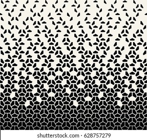 Geometric Halftone Gradient Pentagon Seamless Vector Pattern