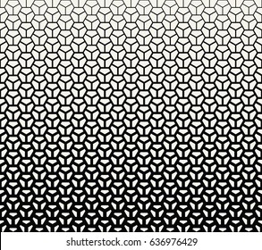 geometric halftone gradient pentagon seamless vector pattern