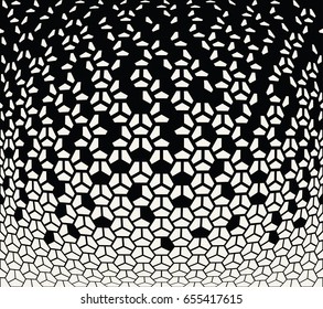 geometric halftone gradient pentagon seamless vector pattern