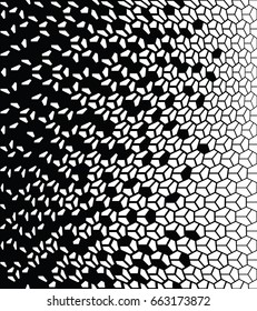 geometric halftone gradient pentagon seamless vector pattern