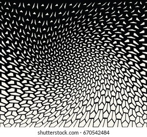 geometric halftone gradient pentagon seamless vector pattern