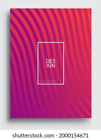 Geometric halftone gradients. Vector illustration of bright color on A4 cover, abstract pattern background with line gradient texture for minimal dynamic cover design.