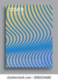 Geometric halftone gradients. Vector illustration of bright color on A4 cover, abstract pattern background with line gradient texture for minimal dynamic cover design.