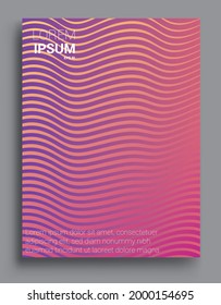 Geometric halftone gradients. Vector illustration of bright color on A4 cover, abstract pattern background with line gradient texture for minimal dynamic cover design.