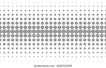 Geometric halftone with grey circles pattern. Vector Background Illustration.