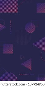 Geometric halftone navy blue background vector