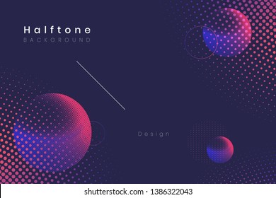 Geometric halftone navy blue background vector