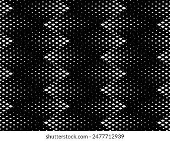 Geometric Halftone repeating pattern of vector. Ink Print seamless patterns, Artistic black and white Background.