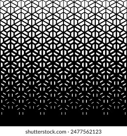 Geometric Halftone seamless pattern of vector. Abstract repeating patterns, black and white Ink Print Background.