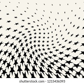 Geometric halftone vector pattern with stars. Usable as border, design element or background.