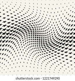 Geometric halftone vector pattern with stars. Usable as border, design element or background.
