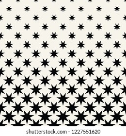 Geometric halftone vector pattern with stars. Usable as border, design element or background.