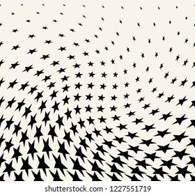 Geometric halftone vector pattern with stars. Usable as border, design element or background.