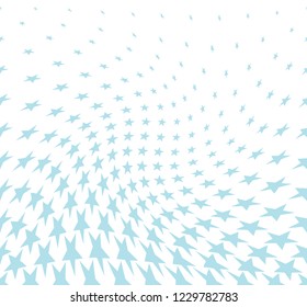 Geometric halftone vector pattern with stars. Usable as border, design element or background.