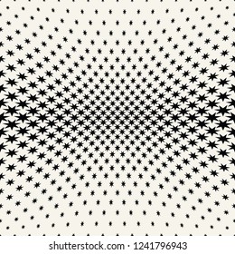 Geometric halftone vector pattern with stars. Usable as border, design element or background.