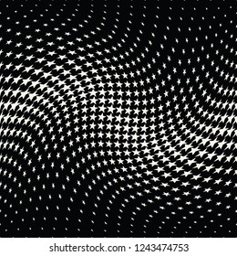 Geometric halftone vector pattern with stars. Usable as border, design element or background.