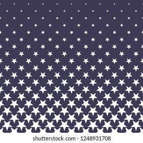 Geometric halftone vector pattern with stars. Usable as border, design element or background.